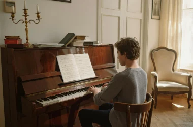 Imagem de pianista tocando Pianos Tuner Curso Afinação Online